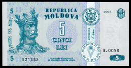MOLDOVA 5 LEI 1995 Pick 9b Unc - Moldova