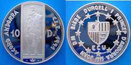 ANDORRA 10 D 1995 ARGENTO PROOF SILVER RAMON BERENGUER III PESO 31,47 TITOLO 0,925 CONSERVAZIONE FONDO SPECCHIO UNC - Andorre