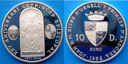 ANDORRA 10 D 1996 ARGENTO PROOF ALANIS CO PRINCE AND BISHOP PESO 31,47g TITOLO 0,925 CONSERVAZIONE FONDO SPECCHIO UNC - Andorre