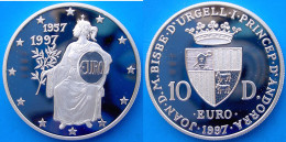 ANDORRA 10 D 1997 ARGENTO PROOF OLIVO EUROPA EURO. PESO 31,47g. TITOLO 0,925 CONSERVAZIONE FONDO SPECCHIO. - Andorra