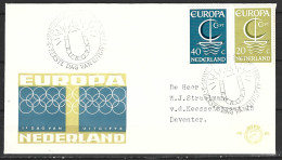 PAYS-BAS. N°837-8 De 1966 Sur Enveloppe 1er Jour. Europa'66. - 1966