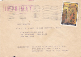 JESUS' CRUCIFIXION ICON, PAINTING, STAMP ON COVER, 1992, ROMANIA - Briefe U. Dokumente