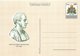 SAN MARINO - 1981 - BARTOLOMEO BORGHESI  - Cartolina Intero Postale - Postwaardestukken