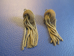 Boucles D'Oreille Anciennes/ Avec Attaches -pinces/Pendilles En Chaînette/ Vers1930-1950     BIJ181 - Altri & Non Classificati