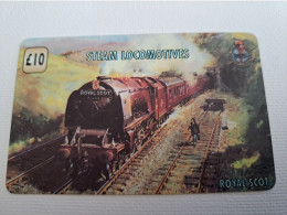 GREAT BRITAIN  /UNITEL /STEAM LOCOMOTIVES / ROYAL SCOT    /  10 POUND  PREPAID      ** 15209** - Andere & Zonder Classificatie