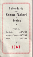 Calendario Della Borsa Valori Di Torino 1967 - Petit Format : 1961-70