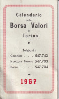 Calendario Della Borsa Valori Di Torino 1967 - Small : 1961-70