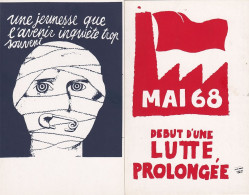 Mai 68 2 Cartes 1978 Tirage Limité .  Gauchiste Casseur Lutte Usine . Affiche - Manifestations