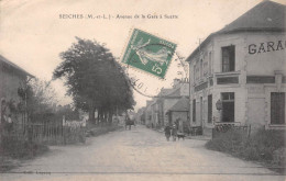 SEICHES (Maine-et-Loire) - Avenue De La Gare à Suette - Passage à Niveau, Voie Ferrée - Voyagé 191? (2 Scans) - Seiches Sur Le Loir