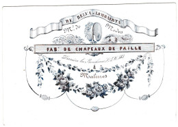 Belgique "Carte Porcelaine" Porseleinkaart, De Belva Lombaerts, Chapeaux De Paille, Malines, Mechelen, Dim:130x89mm - Cartoline Porcellana