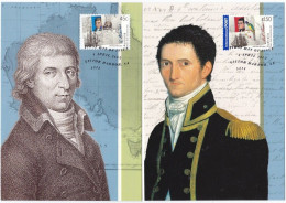 AUSTRALIE  : Carte-maximum : Série De 2 Cartes Baudin Et Flinders Oblitération 04 04  2002 - Cartes-Maximum (CM)