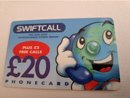 GREAT BRITAIN   20  POUND /  SWIFTCALL   PREPAID USED     ** 15219** - Otros & Sin Clasificación