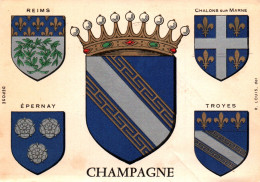 CPSM - CHAMPAGNE - BLASON Héraldiste R.LOUIS - Edition Librairie Hachette - Champagne-Ardenne