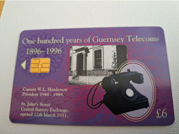 GUERNSEY / CHIPCARD/ 6 POUND / OLD TELEPHONE  100 YEARS  / GUERNSEY TELECOM       USED  CARD     **15221** - [ 7] Jersey Und Guernsey