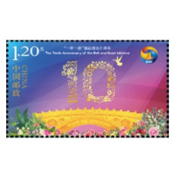 CHINA 2023 10th Belt And Road Initiative(BRI), China,Silk Road Economic Belt,Bridge,Flower,Pigeon, MNH (**) - Unused Stamps