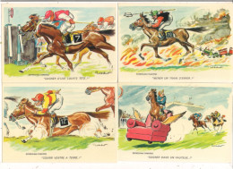 Lot De 4 CPSM  Editons Photochrom 50320 Illustration Paul Ordner - Thèmes Chevaux Expressions Turfistes - Ordner, P.