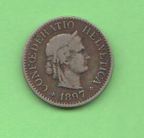 Svizzera 10 Rappen 1897 Switzerland Suisse Nickel Coin - Autres & Non Classés