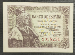 ESPAÑA. EDIFIL 448. 1 PTA 15 DE JUNIO DE 1945 SIN SERIE, SIN CIRCULAR. - 1-2 Pesetas