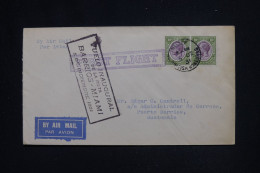 HONDURAS BRITANNIQUE - Enveloppe 1er Vol Barrios/ Miami En 1931 - L 147058 - Honduras Britannico (...-1970)