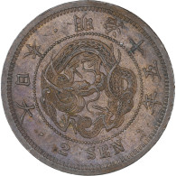 Japon, 2 Sen, 1876, Osaka, Meiji, TTB+, Cuivre, KM:18 - Japan