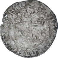 France, Charles VII, Blanc Aux Lis Accotés, Poitiers ?, B+, Billon - 1422-1461 Charles VII Le Victorieux