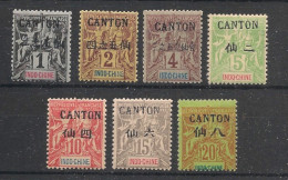 CANTON - 1903-04 - N°YT. 17 à 23 - Type Groupe 1c à 20c - 7 Valeurs - Neuf Luxe ** / MNH / Postfrisch - Neufs
