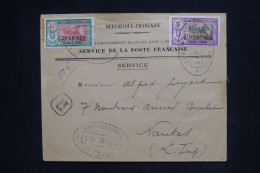 INDE FRANÇAISE - Enveloppe Des PTT De Pondichéry En Recommandé Pour Nantes En 1929 - L 147063 - Briefe U. Dokumente