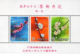 Taiwan - 1988 - Flowers - Plum Blossoms - Mint Souvenir Sheet - Ungebraucht