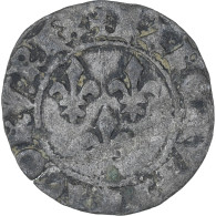 France, Charles VI, Double Tournois, Dijon, TB+, Billon, Gadoury:393 - 1380-1422 Charles VI The Beloved