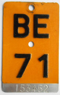 Velonummer Mofanummer Bern BE 71 - Number Plates