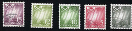 1963 Northern Light Michel GL 47 - 51 Stamp Number GL 48 - 52 Yvert Et Tellier GL 36 - 40 Used - Usados