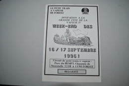 Affiche Train Vapeur Forest 1995 Format A4 Envoi Bpost Belgique 2 € Europe 5 € - Chemin De Fer