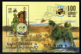 URUGUAY 2022 (Militar, Comunications, Engineers, Helicopters, Bell 47G, Trains, Radio, Indigenous, Sculptures) - 1 Block - Hélicoptères