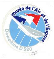 Autocollant Aéronautique Musée De L'Air Et De L'Espace - Dewoitine D520 - Aviation