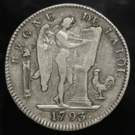 France, Convention, Ecu De 6 Livres - Type FRANCOISE, 1793, W - Lille, Argent (Silver), TB+ (VF), KM#624, G.58 - 1792-1975 Convenzione Nazionale