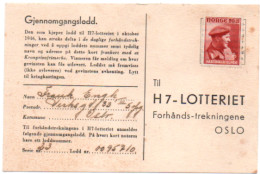 Norwegen 1946 MiNr: 312 Postkarte H7 Lotteriet Gestempelt; Norway Postcard Used Scott: B45 YT: 282 Sg: 377 - Covers & Documents