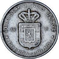 Congo Belge, RUANDA-URUNDI, 5 Francs, 1958, TTB, Aluminium, KM:3 - 1951-1960: Baudouin I