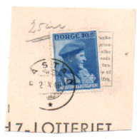 Norwegen 1946 MiNr: 313 H7 Lotteriet Gestempelt; Norway Used Scott: B46 YT: 283 Sg: 378 - Storia Postale