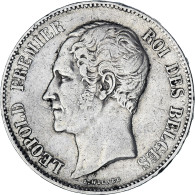 Belgique, Leopold I, 5 Francs, 5 Frank, 1851, TB+, Argent, KM:17 - 5 Francs