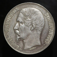 France, Louis-Napoleon Bonaparte, 5 Francs, 1852, Tête Large, Argent (Silver), TTB (EF), KM#773, G.726, F.329/2 - 5 Francs