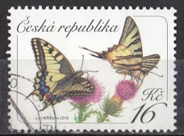 CZECH REPUBLIC 881,used,falc Hinged,butterflies - Gebruikt