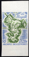 COMORO ISLANDS(1974) Map Of Mayotte. Imperforate. Scott No C65, Yvert No PA61. - Autres & Non Classés