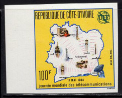 IVORY COAST(1984) World Telecommuniocations Day. Imperforate. Scott No 715. - Côte D'Ivoire (1960-...)