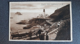 DOUGLAS HEAD LIGHTHOUSE OLD B/W POSTCARD ISLE OF MAN - Isla De Man