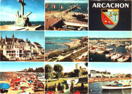 CPM 33 Arcachon - Casino De La Plage, Casino Mauresque, Monument Aux Marins Péris En Mer, Plage Et Jetée Thiers Et Eyrac - Casino