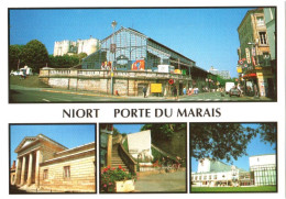 CPM 79 (Deux-Sèvres) Niort - Porte Du Marais. Le Marché (halles) Et Le Donjon TBE - Halles