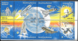 USA Space 8 Stamps 1981 MNH. Shuttle Columbia STS-1 "Apollo 11" - Estados Unidos