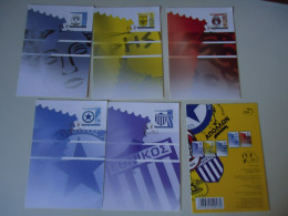 GREECE MAXIMUM CARDS 2006  5 FOOTBALL HISTORIAL SPORT CLUBS AND PROSPECTUS - Tarjetas – Máximo