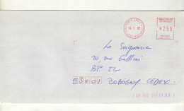 Enveloppe PRINCIPAUTE DE MONACO Oblitération E.M.A. MONTE CARLO 14/01/1992 - Franking Machines (EMA)