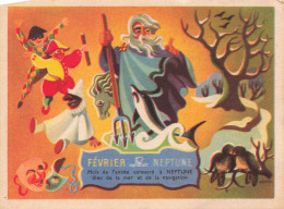 LEGENDES - Février - Neptune - Mois De L'année Consacré à Neptune Dieu De La Mer - Carte Postale Ancienne - Fairy Tales, Popular Stories & Legends